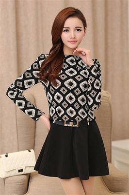 2015春款韓版時(shí)尚修身拼接連衣裙 春季新風(fēng)尚，一件代發(fā)輕松開啟服裝生意